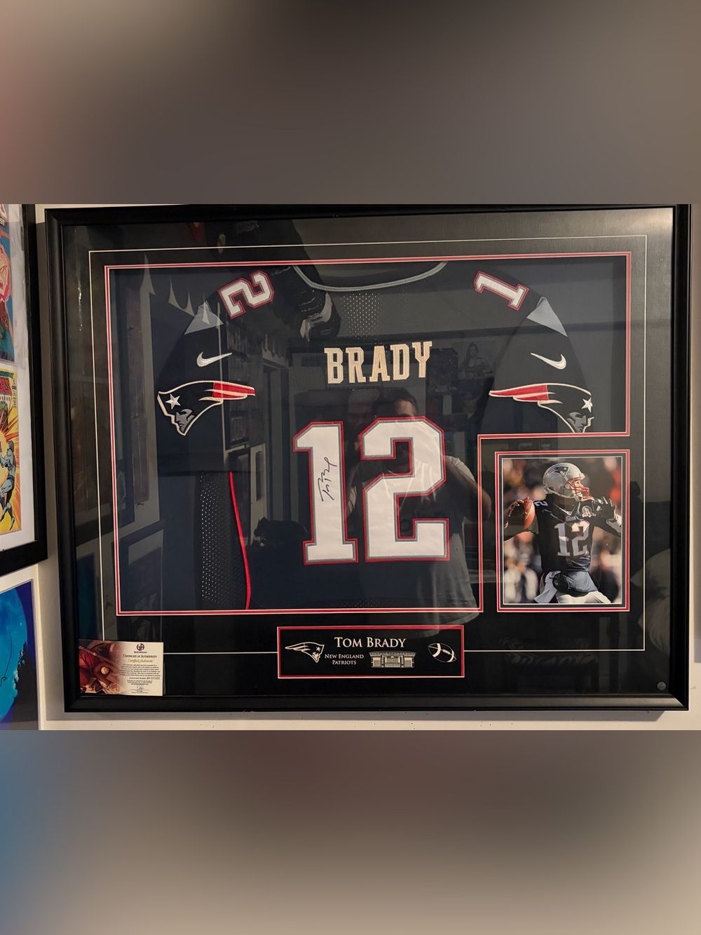 Tom Brady New England Patriots Signed Autograph Framed NFL Football Jersey COA